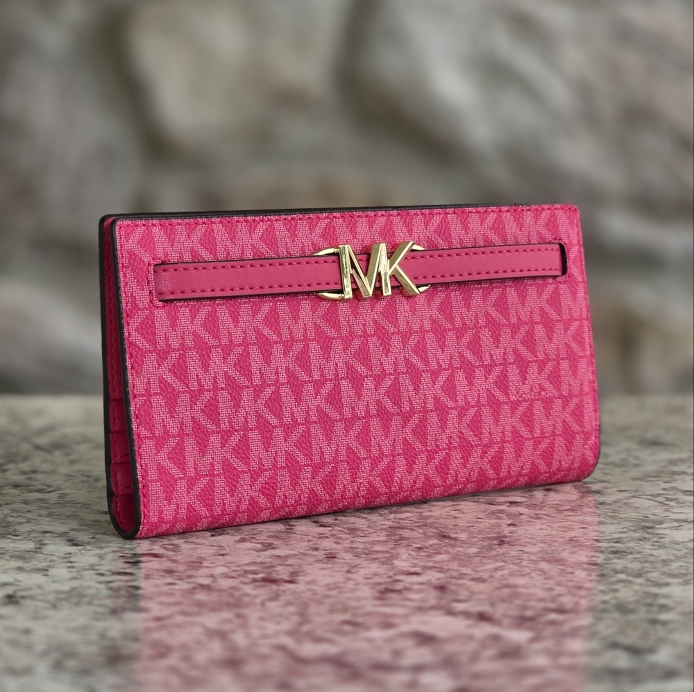 Michael Kors Reed Logo Large Pink Wallet